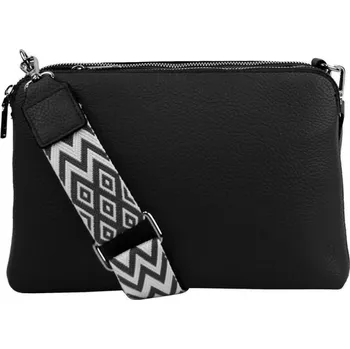 Kabelka Jessica Bags Černá crossbody dámská kabelka se třemi sekcemi Jessica