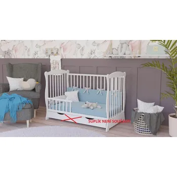 Postýlka 2 v 1 Baša 120/60 cm - bílá