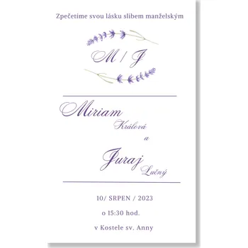 Pozvánka Personal Oznámení - Lavender Zvolte množství: od 1 ks do 10 ks