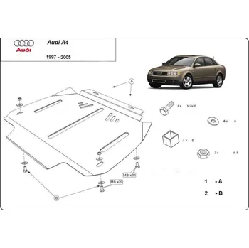 Auto-moto Kryt pod převodovku AUDI A4 B7 Sedan (8EC) - Plech - 8595698039606