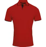 Premier Workwear Pánské funkční polo triko PR618 Red -ca. Pantone 200-Black 3XL