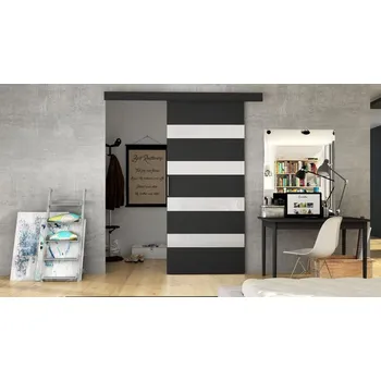 Interiérové dveře Interiérové posuvné dveře Opera 90 V, Barva: černá / bílý lacobel MIRJAN 5902928718737