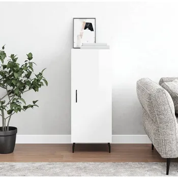 přebalovací pult a komoda Petrashop Příborník bílý s vysokým leskem 34,5x34x90 cm kompozitní dřevo Bílá828558