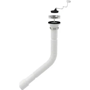 Sifon Dřezová výpusť s flexi připojením Alca A78+A33R 6/4"x40/50 mm kov s výpustí 6/4" s nerezovou mřížkou ø 70 mm s řetízkem