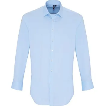 Pánská košile Premier Workwear Pánská bavlněná košile s dlouhým rukávem PR244 Pale Blue -ca. Pantone 2717C M