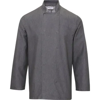 Gastro oděv Premier Workwear Džínová kuchařská bunda PR660 Grey Denim -ca. Pantone Cool Gray 10C XXL