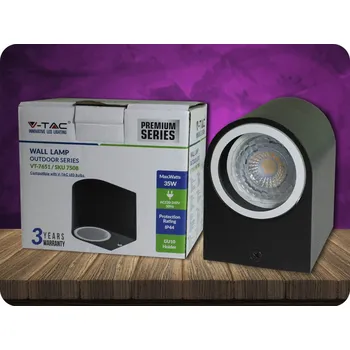 Nástěnné svítidlo Nástěnné LED svítidlo GU10, černé, IP44, oválné, Outdoor Series