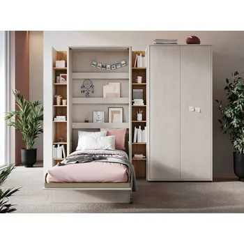 Sklápěcí postel Concept Junior - vertikální, Osvětlení: osvětlení LED, Rozměr postele: 90x200, Barva: Silk Flou MIRJAN 5903211256837