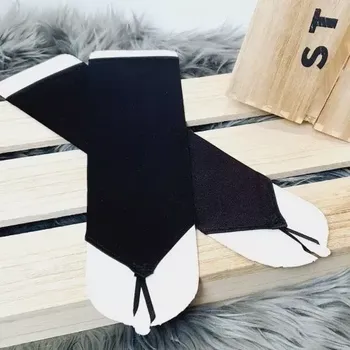 Karnevalový doplněk Tříčtvrteční společenské rukavice na prst - černá