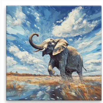 Obraz Obraz na plátně - Slon v savaně - 40x40 cm - CZ výroba