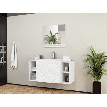 Sifon Koupelnová sestava Najrip IX, Sifon k umyvadlu: ne, Barva dřeva: bílá MIRJAN 5903211281860