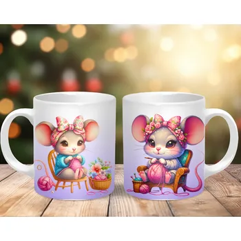 Hrnek 330ml, MYŠKY, KTERÉ PLETOU, cena za 1 ks