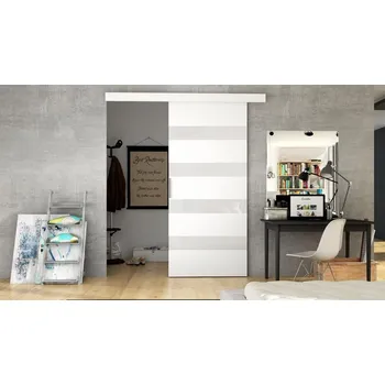 Interiérové dveře Interiérové posuvné dveře Melanie 80 V, Barva: bílá / bílá lacobel MIRJAN 5902928700909