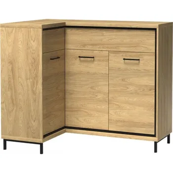 Kombinovaná rohová komoda Sarged SR15 O, Osvětlení: bez osvětlení, Barva: hikora přírodní, Nožičky: áno MIRJAN 5903211073434