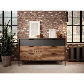 Komoda Komoda Choleo 138 6S, Barva: Kaštan/Kaštan + Antracit MIRJAN 5903211272424