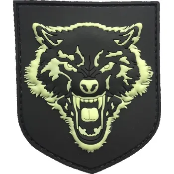 Nášivka WARAGOD nášivka 3D Wolf PVC Patch Glow