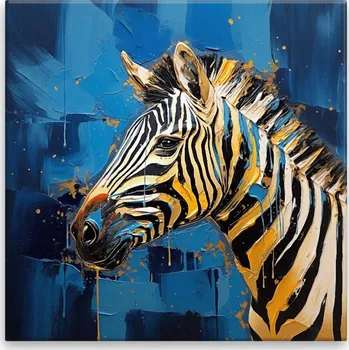 Obraz Obraz na plátně - Malovaná zebra - 40x40 cm - CZ výroba