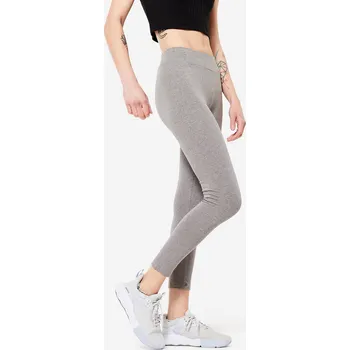 Dámské legíny DOMYOS Dámské 7/8 fitness legíny Slim Fit+ 500 XS ŠEDÁ