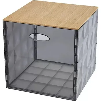 Úložný box Box s víkem Crystall, 31 × 31 × 30,5 cm, šedá, transparentní