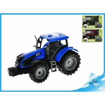 autíčko Mikro Trading Traktor 1:32 20 cm na setrvačník 3 barvy v krabičce