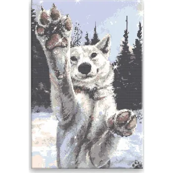 Diamantové malování Diamantové malování - Tlapy vlka - 40x60 cm, bez dřevěného rámu - CZ výroba