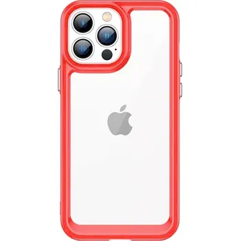 Pouzdro na mobilní telefon Pevné pouzdro Outer Space na mobil Apple iPhone 13 Pro - červený rámeček (Outer Space Case Case for Apple iPhone 13 Pro Hard Cover with Gel Frame Red)