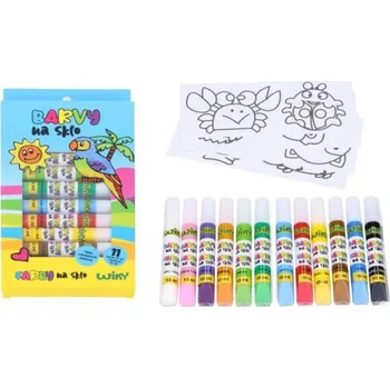 Speciální výtvarná barva Barvy na sklo, 11+1 ks