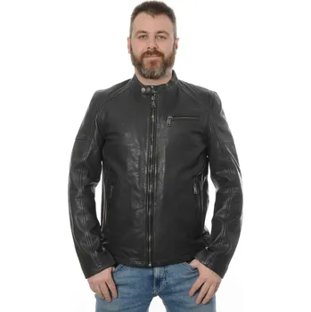 Pánská casual bunda Mustang Kožená bunda Tmavě šedá L