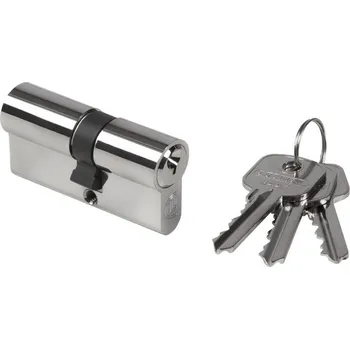 Vložka do dveří LOCINOX® cylindrická vložka EURO 30/30mm, niklová, 3 klíče, šroub M5x65mm