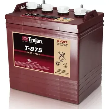 Trakční baterie Trakční baterie Trojan T 875, 170Ah C20, 8V, 264 x 181 x 276 mm (Trakční baterie 170Ah/8V)