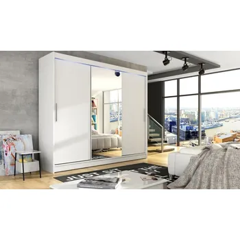 Šatní skříň Skříň Dasto I, Barva: bílá, Osvětlení: osvětlení LED RGB - barevné MIRJAN 5903211233395