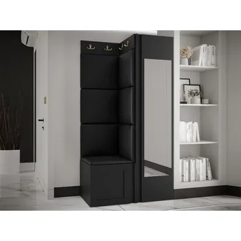 Nábytek Předsíňová sestava Terospito XXVI, Barva: černá, Barva látek:: ekokůže Soft 011 (černá) MIRJAN 5903211220753