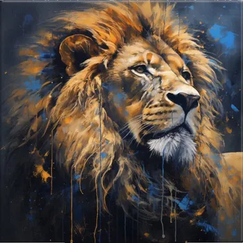 Obraz Obraz na plátně - Lev s bohatou hřívou - 40x40 cm - CZ výroba