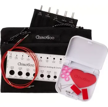 Jehlice ChiaoGoo Set vyměnitelných jehlic Twist RED MINI Set 10Cm (Set vyměnitelných jehlic ChiaoGoo Twist RED MINI Set-4" 10Cm)