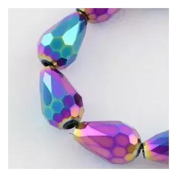 Materiál na výrobu šperku korálek broušený, tvar hruška multicolor