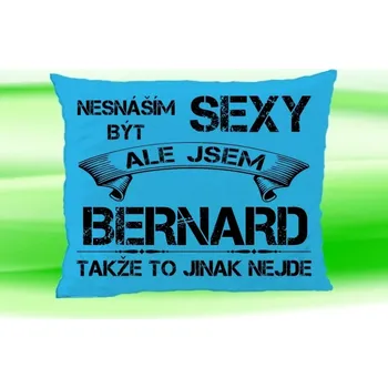 Dekorativní polštářek Polštář se jménem BERNARD (Polštářek nesnáším být sexy )