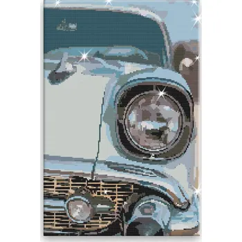 Diamantové malování Diamantové malování - Detail veteránu - 40x60 cm, plátno vypnuté na rám - CZ výroba