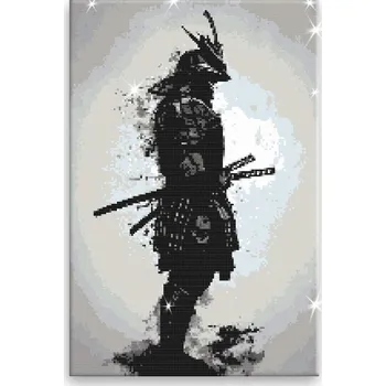 Diamantové malování Diamantové malování - Ozbrojený samuraj - 40x60 cm, bez dřevěného rámu - CZ výroba
