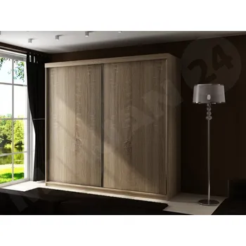 Nábytek Posuvná skříň Sahara 25/200, Osvětlení: osvětlení LED - modré, Barva: dub sonoma MIRJAN 5903211098413