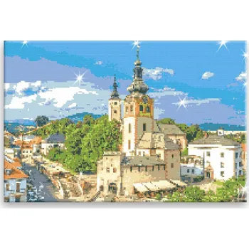 Diamantové malování Diamantové malování - Hrad Banská Bystrica - 60x40 cm, bez dřevěného rámu - CZ výroba