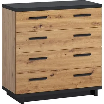 Komoda Komoda K4SZ Mins MS01, Barva: dub artisan + dub artisan + černý mat MIRJAN 5902928122473