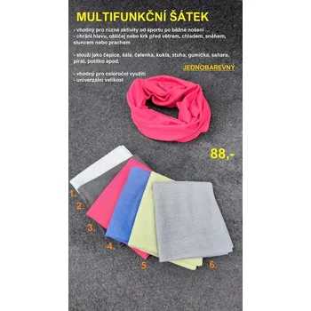 MULTIFUNKČNÍ ŠÁTEK - jednobarevný - 1