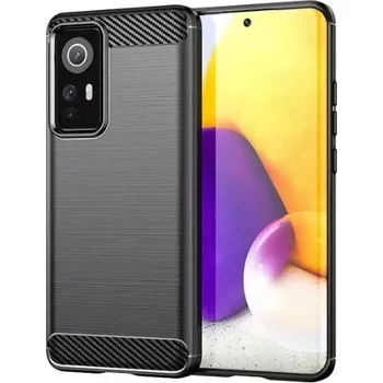 Pouzdro na mobilní telefon Silikonové pouzdro Coolcase Carbon na mobil Xiaomi 12 / Xiaomi 12X Černé (Silikonový kryt či obal Carbon Brushed na mobilní telefon v silikonovém provedení Xiaomi 12 / Xiaomi 12X Černé)