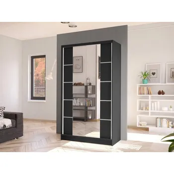 Šatní skříň Skříň se zrcadlem Masero V, Barva: černá MIRJAN 5903211127878