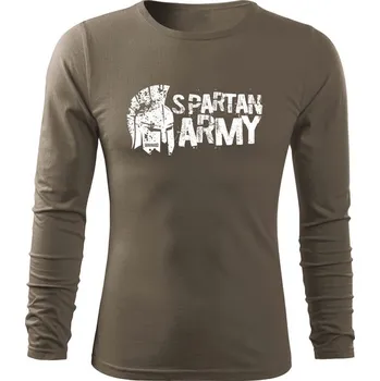 DRAGOWA Fit-T tričko s dlouhým rukávem Aristón, olivová 160g / m2