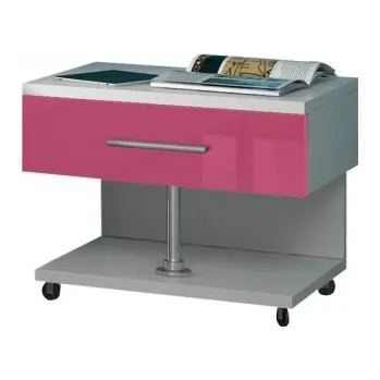 Noční stolek Noční stolek Paradise PD05, Barva: bílá / růžový lesk MIRJAN 5902928314380