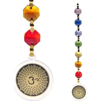 Okenní dekorace Křišťálový ověs Čakra OHM 20 cm