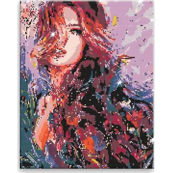Diamantové malování Diamantové malování - Dívka v záplavě květin - 40x50 cm, plátno vypnuté na rám - CZ výroba