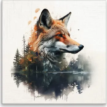 Obraz Obraz na plátně - Liška v divočině - 40x40 cm - CZ výroba