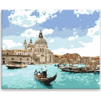 Diamantové malování Diamantové malování - Benátský pozdrav - 50x40 cm, plátno vypnuté na rám - CZ výroba